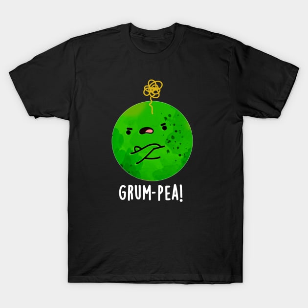 Grum-pea Cute Grumpy Pea Veggie Pun T-Shirt by punnybone